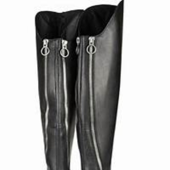 Ash Seven Black Leather Combat Boot - Picture 5 of 8